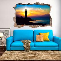 Vinilos 3D Atardecer En El Faro