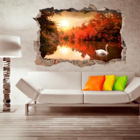 Vinilo 3D Pared Cisne