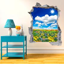 Vinilos 3D Flores En La Pradera