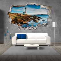 Vinilos 3D Faro En El Mar