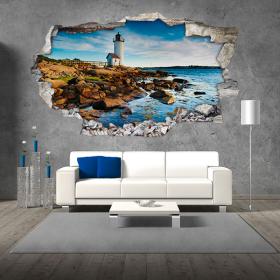 Vinilos 3D Faro En El Mar