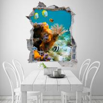 Vinilos 3D Peces Y Corales Del Mar