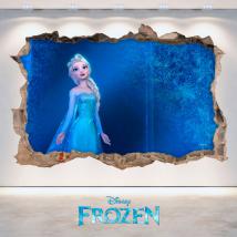 Vinilo 3D Disney Frozen Agujero Pared