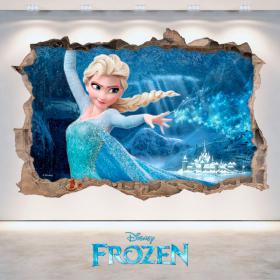 Vinilos 3D Agujero Pared Disney Frozen