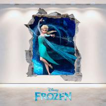 Vinilos 3D Disney Frozen Agujero Pared