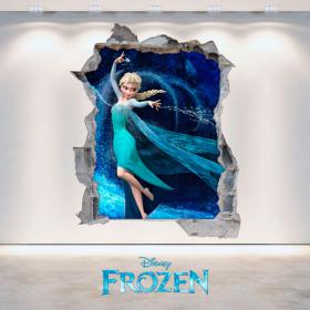 Vinilos 3D Disney Frozen Agujero Pared