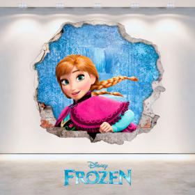 Vinilos Disney Frozen Anna Agujero Pared 3D