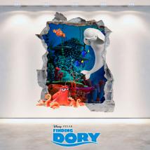 Vinilos 3D Disney Dory Agujero Pared