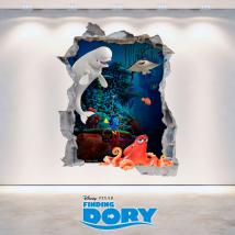 Vinilos Disney Agujero Pared 3D Buscando A Dory