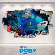 Vinilos Disney Buscando A Dory 3D Agujero Pared