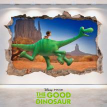 Vinilos 3D Disney El Viaje De Arlo Agujero Pared