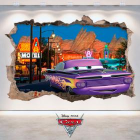 Vinilos Disney Cars 2 Agujero Pared 3D
