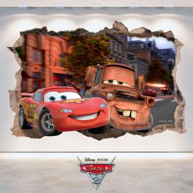 Adhesivos 3D Agujero Pared Disney Cars 2