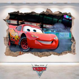 Pegatina Disney Cars 2 Agujero Pared 3D
