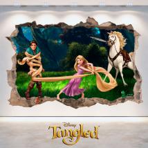 Vinilos Disney Enredados Agujero Pared 3D