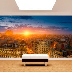 Fotomurales Madrid Gran Vía Atardecer