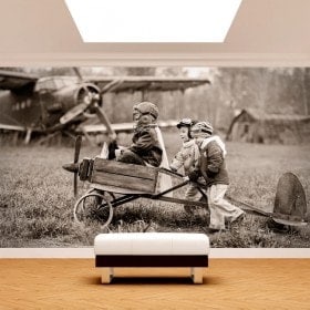 Fotomural Niños Y Aviones