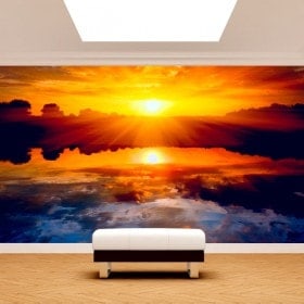 Fotomural Sol Atardecer Mar