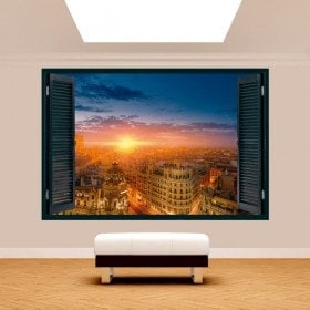 Ventanas 3D Madrid Gran Vía Atardecer