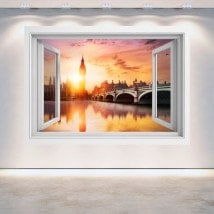 Ventanas 3D Big Ben London Atardecer