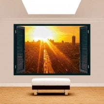 Ventanas 3D París Al Atardecer