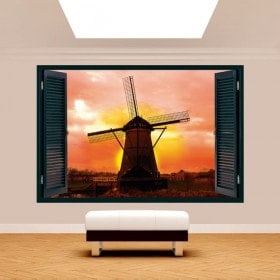 Ventanas 3D Molino Holanda