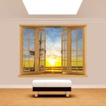 Ventanas 3D Gdinia Polonia Al Atardecer