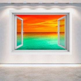 Ventanas 3D Atardecer Mar