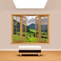 Ventanas 3D Montañas Funes Italia