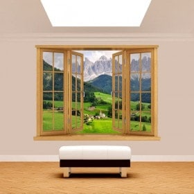 Ventanas 3D Montañas Funes Italia