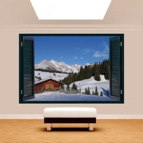 Ventanas 3D Montañas Alpes De Siusi Italia