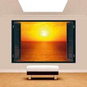 Ventanas 3D Sol Atardecer En El Mar