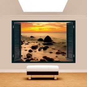 Ventana 3D Atardecer En El Mar Báltico