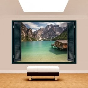 Ventanas 3D Lago Braies Italia