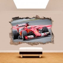 Vinilos 3D Agujero Pared Fórmula 1