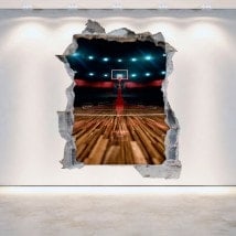 Vinilos 3D Cancha De Basketball