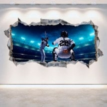 Vinilos Agujero Pared 3D Béisbol