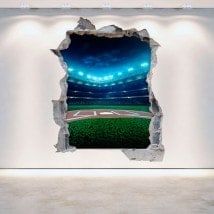 Vinilos Pared Rota 3D Béisbol