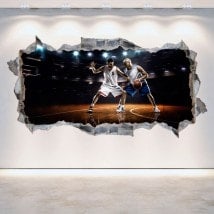 Vinilos Pared Rota Baloncesto 3D