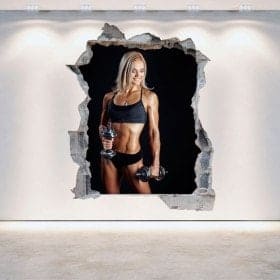 Vinilos 3D Gimnasios Pared Rota
