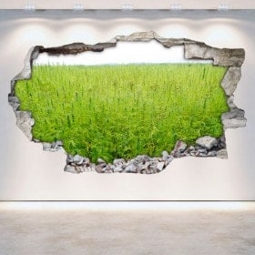 Vinilos Pegatinas Marihuana 3D Pared Rota
