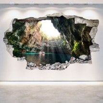 Vinilos Grutas Y Cuevas Pared Rota 3D