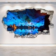 Vinilos Cuevas Y Grutas Agujero Pared 3D
