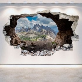Vinilos Cuevas 3D Pared Rota
