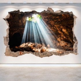Vinilos 3D Grutas Y Cuevas Agujero Pared