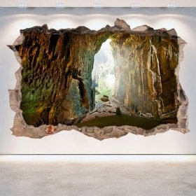 Vinilos Decorativos Cuevas Pared Rota 3D