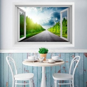 Ventanas 3D Carretera Y Pinos