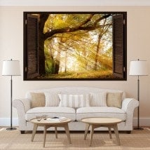 Ventana 3D Árboles Naturaleza