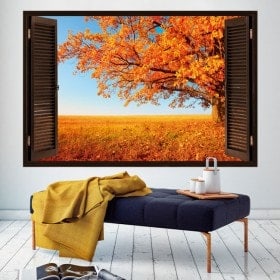 Ventanas 3D Árbol Otoño