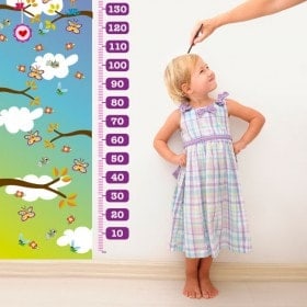 Vinilo Infantil Medidor Pájaros Naturaleza